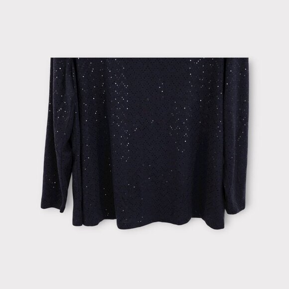 NWT Lane Bryant Sweater Plus Size 14/16 Cowl Neck Blue Sequins Stretch Pullover - Picture 3 of 16